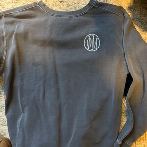 Phi Mu Gray/BlueCrewneck Crewnecj with Logo